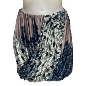 tibi Skirt Bubble Bottom Faux Wrap Multi Color Floral Mini Women's Size S NEW